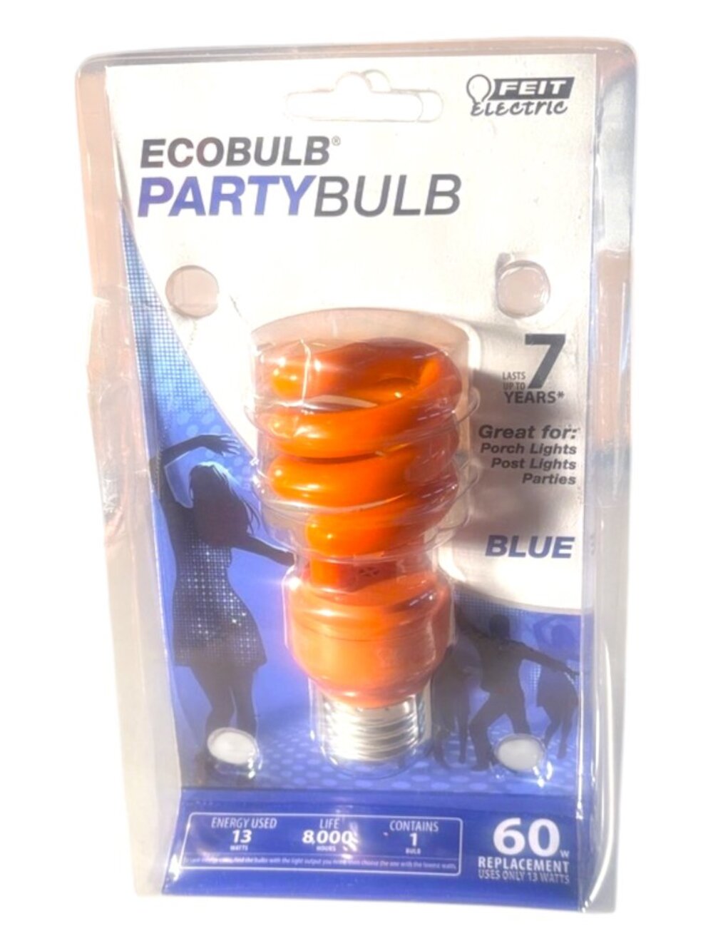 NWOT-RARE Factory Error Feit Electric Party Bulb Orange Misprint Labeled Blue